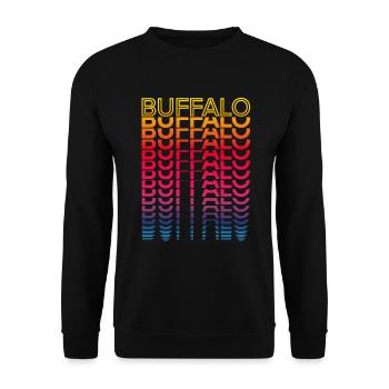 Retro Nostalgic USA City - Rainbow Buffalo - Sweat-shirt Unisexe - noir - Devant - Alina (178cm) & Michal (187cm)