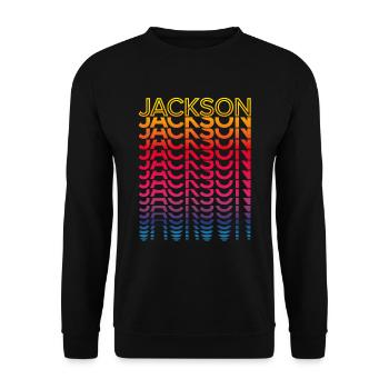 Retro Nostalgic USA City - Rainbow Jackson - Unisex Sweatshirt - black - Front - Alina (178cm) & Michal (187cm)