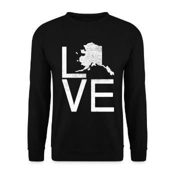 USA State - Love Map Alaska - Unisex Pullover - Schwarz - Vorne - Alina (178cm) & Michal (187cm)