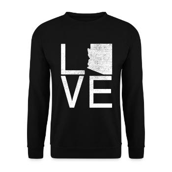 USA State - Love Map Arizona - Unisex Pullover - Schwarz - Vorne - Alina (178cm) & Michal (187cm)