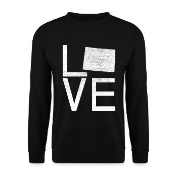 USA State - Love Map Colorado - Unisex Pullover - Schwarz - Vorne - Alina (178cm) & Michal (187cm)