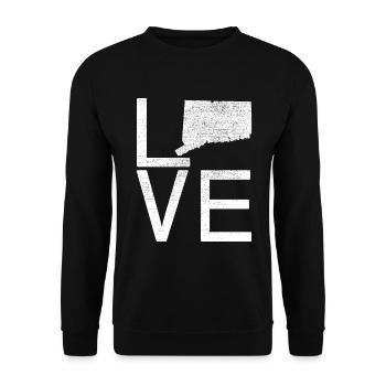 USA State - Love Map Connecticut - Unisex Pullover - Schwarz - Vorne - Alina (178cm) & Michal (187cm)