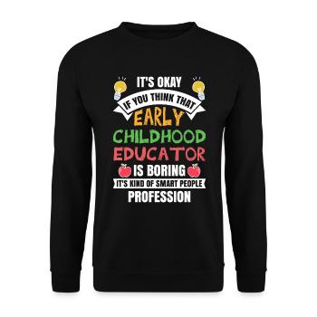 Enseignante en éducation de la petite enfance - Sweat-shirt Unisexe - noir - Devant - Alina (178cm) & Michal (187cm)