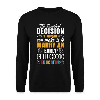 Early Childhood Educator Education Teacher - Unisex Sweatshirt - black - Front - Alina (178cm) & Michal (187cm)