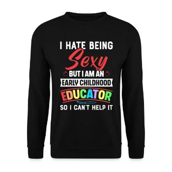Enseignante en éducation de la petite enfance - Sweat-shirt Unisexe - noir - Devant - Alina (178cm) & Michal (187cm)