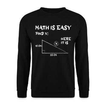 Math Is Easy Mathmatician Teacher Math Mathematics - Unisex Sweatshirt - black - Front - Alina (178cm) & Michal (187cm)