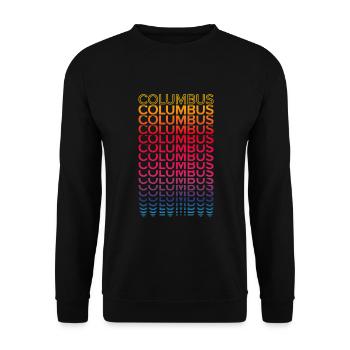 Retro Nostalgic USA City - Rainbow Columbus - Unisex Sweatshirt - black - Front - Alina (178cm) & Michal (187cm)