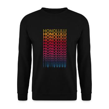 Retro Nostalgic USA City - Rainbow Honolulu - Sweat-shirt Unisexe - noir - Devant - Alina (178cm) & Michal (187cm)