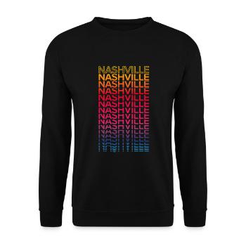 Retro Nostalgic USA City - Rainbow Nashville - Sweat-shirt Unisexe - noir - Devant - Alina (178cm) & Michal (187cm)