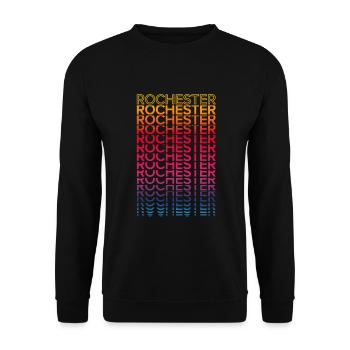 Retro Nostalgic USA City - Rainbow Rochester - Sweat-shirt Unisexe - noir - Devant - Alina (178cm) & Michal (187cm)