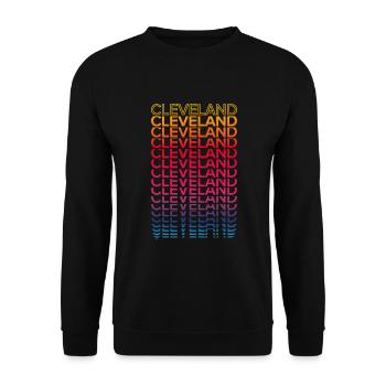 Rétro Nostalgic USA City - Rainbow Cleveland - Sweat-shirt Unisexe - noir - Devant - Alina (178cm) & Michal (187cm)