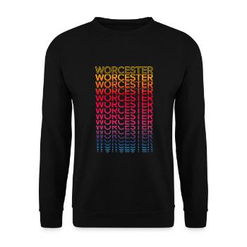 Retro Nostalgic USA City - Rainbow Worcester - Unisex Sweatshirt - black - Front - Alina (178cm) & Michal (187cm)