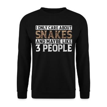 I Only Care About Snakes And Maybe Like 3 People - Unisex Pullover - Schwarz - Vorne - Alina (178cm) & Michal (187cm)