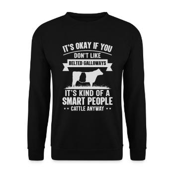 Smart People - Cow Belted Galloways - Unisex Sweatshirt - black - Front - Alina (178cm) & Michal (187cm)