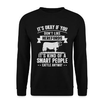 Personnes intelligentes - Cow Herefords - Sweat-shirt Unisexe - noir - Devant - Alina (178cm) & Michal (187cm)