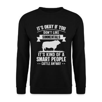 Personnes intelligentes - Vache Simmental - Sweat-shirt Unisexe - noir - Devant - Alina (178cm) & Michal (187cm)