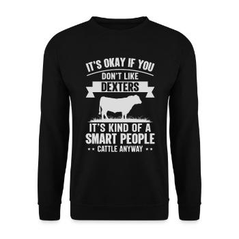 Personnes intelligentes - Cow Dexters - Sweat-shirt Unisexe - noir - Devant - Alina (178cm) & Michal (187cm)