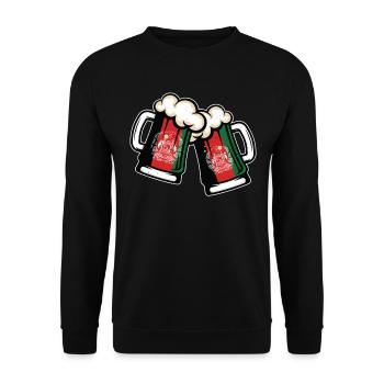 Afghanistan Flag Tasse de bière fraîche - Sweat-shirt Unisexe - noir - Devant - Alina (178cm) & Michal (187cm)