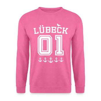 Lübeck Dictons Ville hanséatique de Luebeck - Sweat-shirt Unisexe - rose - Devant