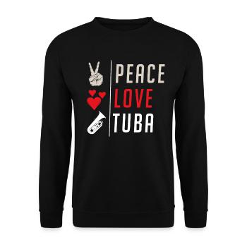 Les gens aiment tuba Player Marching Band - Sweat-shirt Unisexe - noir - Devant - Alina (178cm) & Michal (187cm)
