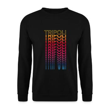 Retro Nostalgic City - Rainbow Tripoli - Unisex Sweatshirt - black - Front - Alina (178cm) & Michal (187cm)