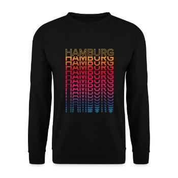 Retro Nostalgic City - Rainbow Hamburg - Unisex Sweatshirt - black - Front - Alina (178cm) & Michal (187cm)