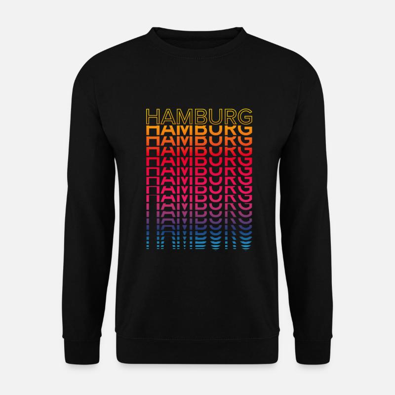 Retro Nostalgisch Stadt - Regenbogen Hamburg - Unisex Pullover - Schwarz
