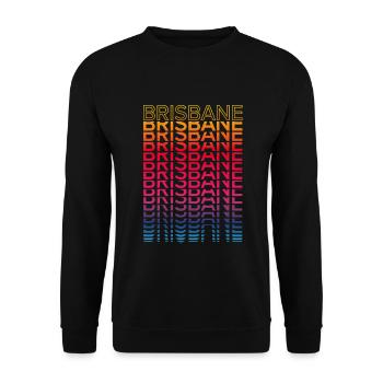 Retro Nostalgisch Stadt - Regenbogen Brisbane - Unisex Pullover - Schwarz - Vorne - Alina (178cm) & Michal (187cm)