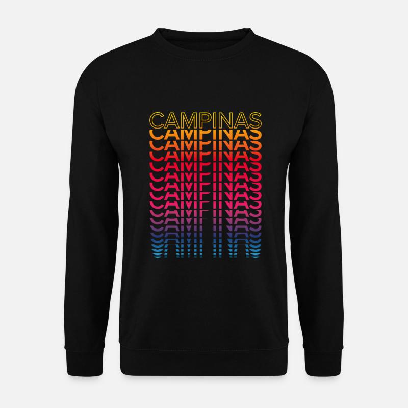 Retro Nostalgisch Stadt - Regenbogen Campinas - Unisex Pullover - Schwarz
