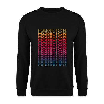Ville rétro nostalgique - Rainbow Hamilton - Sweat-shirt Unisexe - noir - Devant - Alina (178cm) & Michal (187cm)