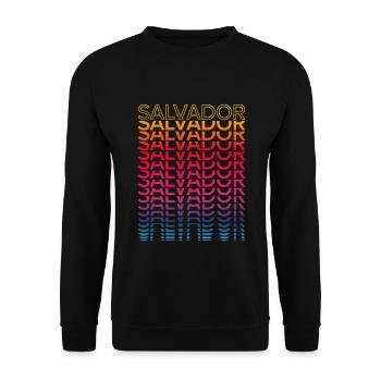Retro Nostalgic City - Rainbow Salvador - Unisex Sweatshirt - black - Front - Alina (178cm) & Michal (187cm)
