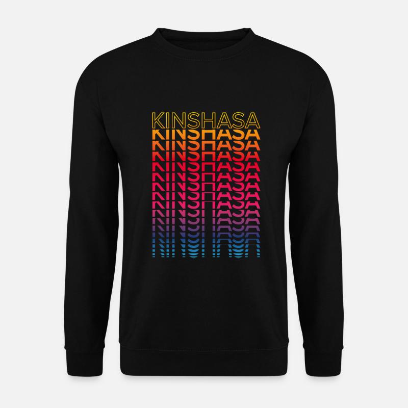 Retro Nostalgisch Stadt - Regenbogen Kinshasa - Unisex Pullover - Schwarz