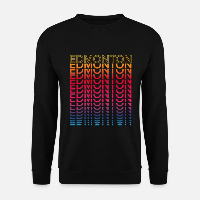 Retro Nostalgisch Stadt - Regenbogen Edmonton - Unisex Pullover - Schwarz