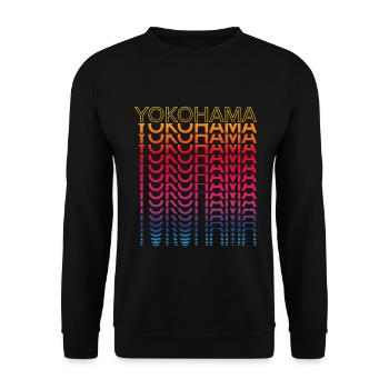 Retro Nostalgic City - Rainbow Yokohama - Unisex Sweatshirt - black - Front - Alina (178cm) & Michal (187cm)