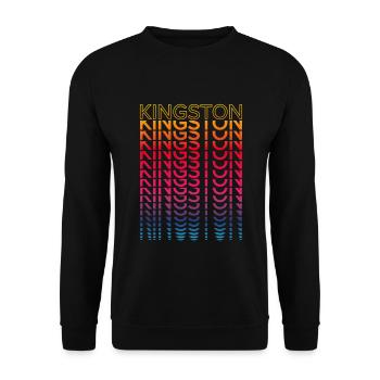 Ville rétro nostalgique - Rainbow Kingston - Sweat-shirt Unisexe - noir - Devant - Alina (178cm) & Michal (187cm)