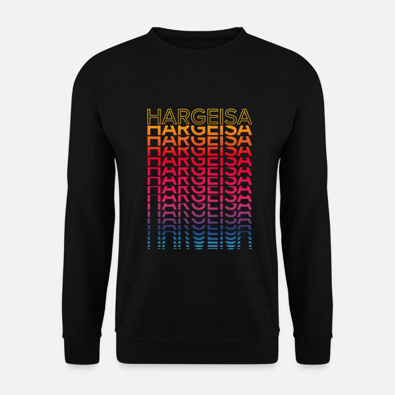 Retro Nostalgisch Stadt - Regenbogen Hargeisa - Unisex Pullover - Schwarz