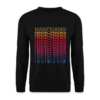 Retro Nostalgic City - Rainbow Nanchang - Unisex Sweatshirt - black - Front - Alina (178cm) & Michal (187cm)