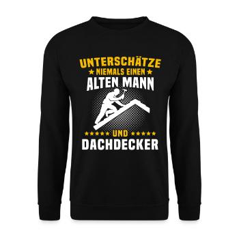 Dachdecker Sprüche Dachdecken - Unisex Pullover - Schwarz - Vorne - Alina (178cm) & Michal (187cm)