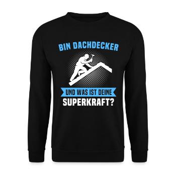 Dachdecker Sprüche Dachdecken - Unisex Pullover - Schwarz - Vorne - Alina (178cm) & Michal (187cm)