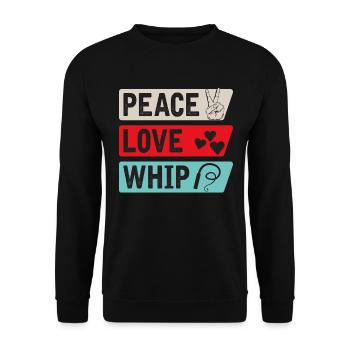Instruments de musique Peace Love Whip - Sweat-shirt Unisexe - noir - Devant - Alina (178cm) & Michal (187cm)