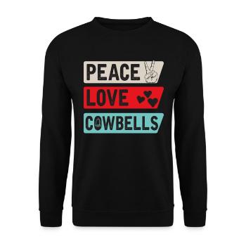 Peace Love Cowbells Country Music - Unisex Pullover - Schwarz - Vorne - Alina (178cm) & Michal (187cm)