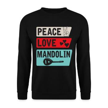 Peace Love Mandoline Bluegrass Musique - Sweat-shirt Unisexe - noir - Devant - Alina (178cm) & Michal (187cm)