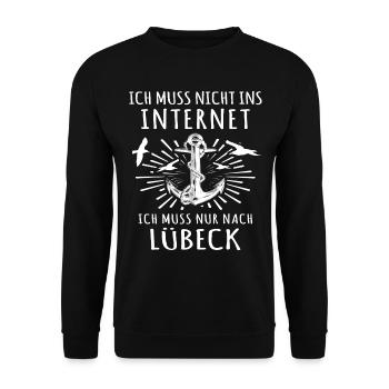 Lübeck - Unisex Pullover - Schwarz - Vorne - Alina (178cm) & Michal (187cm)