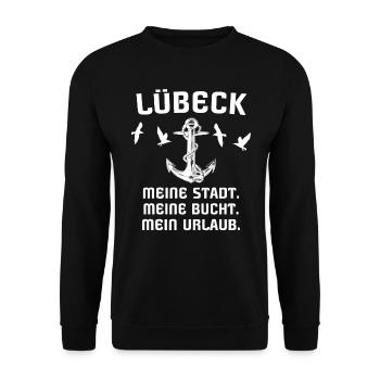Lübeck - Unisex Pullover - Schwarz - Vorne - Alina (178cm) & Michal (187cm)
