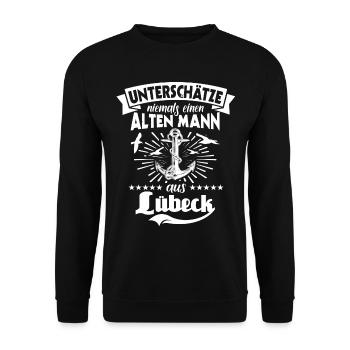 Lübeck - Unisex Pullover - Schwarz - Vorne - Alina (178cm) & Michal (187cm)