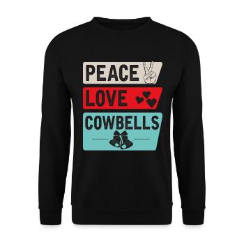 Peace Love Cowbells Country Music - Unisex Pullover - Schwarz - Vorne - Alina (178cm) & Michal (187cm)