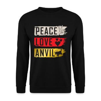 Peace Love Anvil Instrument Musique sonore - Sweat-shirt Unisexe - noir - Devant - Alina (178cm) & Michal (187cm)