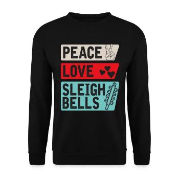 Peace Love Sleigh Bells Instrument de musique - Sweat-shirt Unisexe - noir - Devant - Alina (178cm) & Michal (187cm)