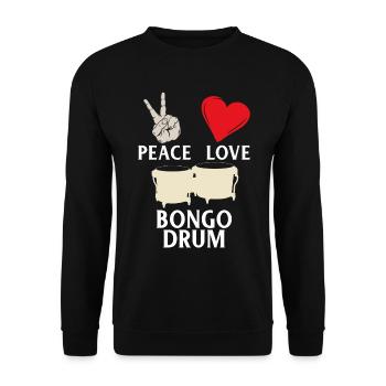 Peace Love Bongo Instrument de musique de tambour - Sweat-shirt Unisexe - noir - Devant - Alina (178cm) & Michal (187cm)