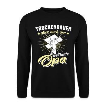Trockenbauer Trockenbau Trockenbaumonteur - Unisex Pullover - Schwarz - Vorne - Alina (178cm) & Michal (187cm)